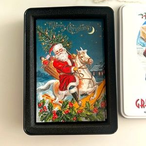 Santa Christmas Greeting Cards - 20 Cards / 10 Designs - Inside Blank